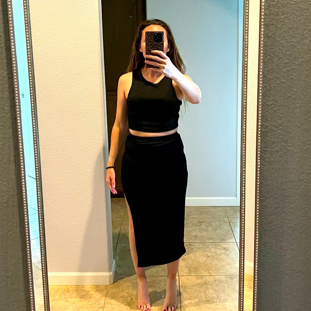 Shein XS skirt, crop top set